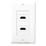 Dual HDMI Wall Plate with 90-Degree Exit Ports (White)
