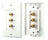 Triple RGB/RCA Component Wall Plate (White)