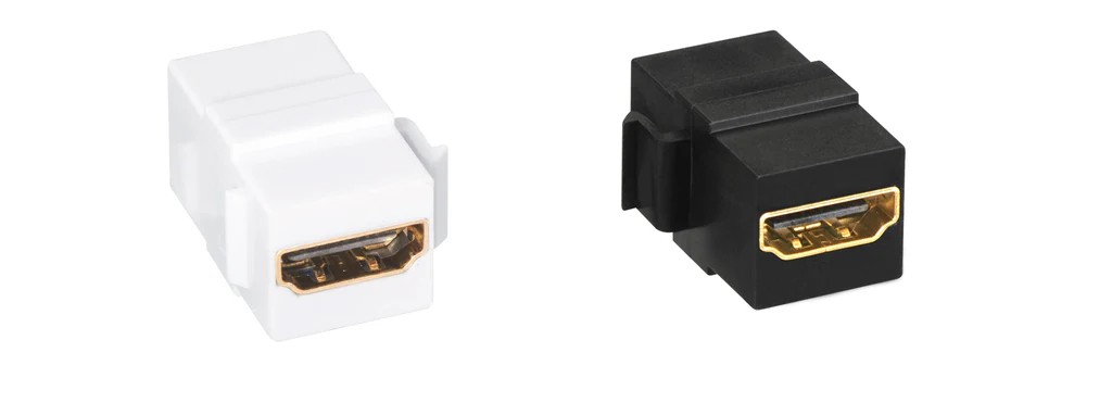 HDMI Female/Female Keystone Wall Plate Insert – WHITE / BLACK